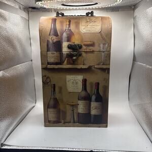 HARD CASE WINE BOX/CARRIER Holds 2 Bottles Tri-Coastal Design, Vintage 2001 #